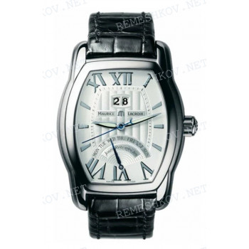 Ремешок для часов Maurice Lacroix MP6119, MP6439, 21/20 мм, черный, кожа, без символа, без замка