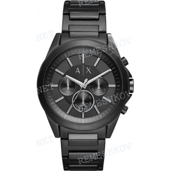 Браслет для часов Armani Exchange AX2601, 22 мм, черный, заостренный тип