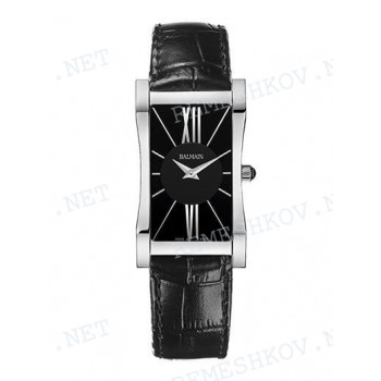 Ремешок для часов Balmain 18/16 мм, черный, имитация крокодила, без замка (3091/3095/3099)