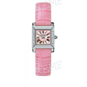 Ремешок для часов Balmain 13/12 мм, розовый, имитация крокодила, стальная пряжка (3331/3336)