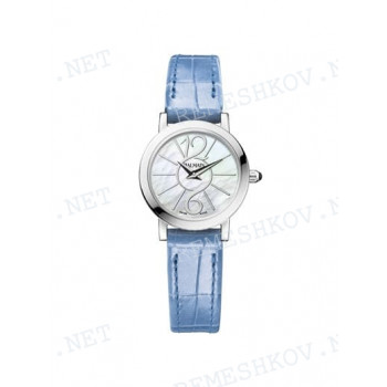 Ремешок для часов Balmain 12/10 мм, голубой, имитация крокодила, без замка (4691/4699)