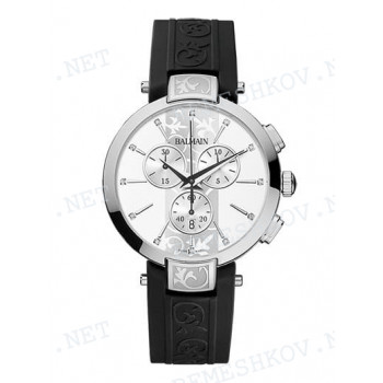 Ремешок для часов Balmain 19/18 мм, черный, резиновый, с вырезом, без замка (5351/5355)