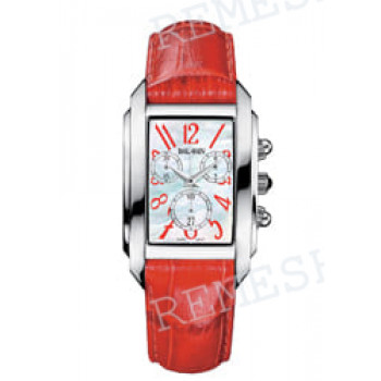Ремешок для часов Balmain 20/18 мм, красный, имитация крокодила, лаковый, без замка (5731/5735)