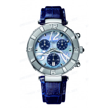 Ремешок для часов Balmain 18/14 мм, темно-синий, имитация крокодила, вырез 11 мм, без замка (5791/5792/5793/5795/5796/5797)