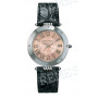 Ремешок для часов Balmain, черный, имитация крокодила, 19/14, с вырезом, стальная пряжка (8003/8005/8007)