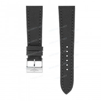 Ремешок для часов Breitling 24/20 мм, серый, текстиль, L, без замка