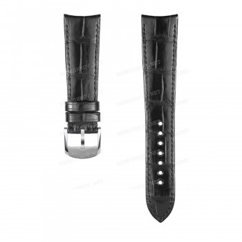Ремешок для часов Breitling 22/18 мм, черный, кожа, XL, без замка