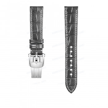 Ремешок для часов Breitling 18/16 мм, серый, кожа, L, без замка