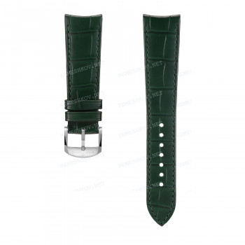 Ремешок для часов Breitling 22/18 мм, зеленый, кожа, M, без замка