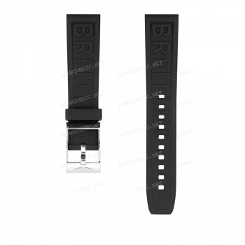 Ремешок для часов Breitling 20/18 мм, черный, каучук, M, без замка