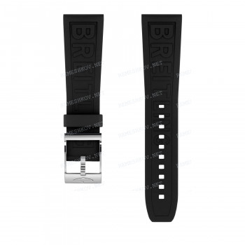 Ремешок для часов Breitling 24/20 мм, черный, каучук, M, без замка