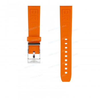 Ремешок для часов Breitling 18/16 мм, оранжевый, каучук, без замка