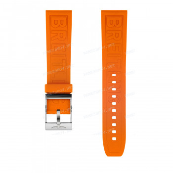 Ремешок для часов Breitling 22/20 мм, оранжевый, каучук, без замка