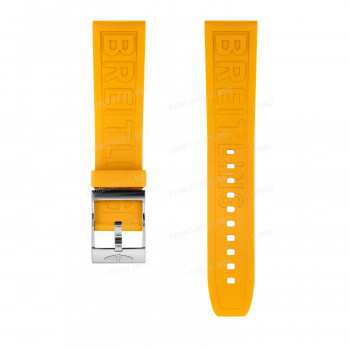 Ремешок для часов Breitling 22/20 мм, желтый, каучук, M, без замка