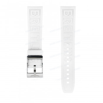 Ремешок для часов Breitling 22/20 мм, белый, каучук, без замка