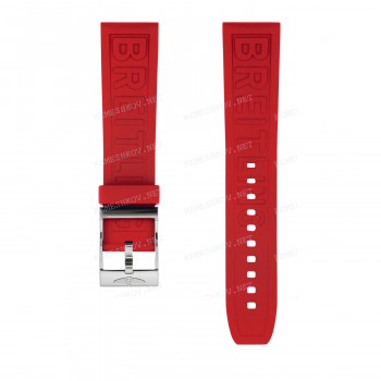 Ремешок для часов Breitling 22/20 мм, красный, каучук, без замка