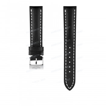 Ремешок для часов Breitling 18/16 мм, черный, кожа, M, без замка
