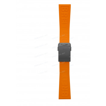 Ремешок для часов Breitling 24/20 мм, оранжевый, каучук, без замка