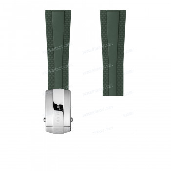 Ремешок для часов Breitling 22/18 мм, зеленый, каучук, без замка