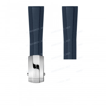 Ремешок для часов Breitling 22/18 мм, синий, каучук, без замка