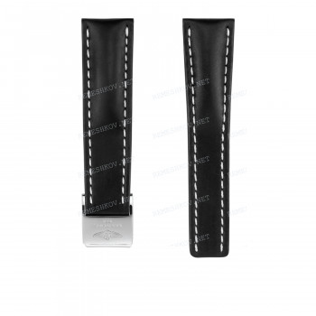 Ремешок для часов Breitling 24/20 мм, черный, кожа, M, без замка