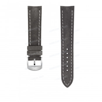 Ремешок для часов Breitling 20/18 мм, серый, кожа, L, без замка