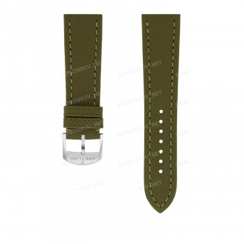 Ремешок для часов Breitling 23/20 мм, зеленый, кожа, M, без замка