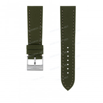 Ремешок для часов Breitling 22/20 мм, зеленый, кожа, L, без замка