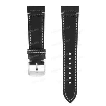 Ремешок для часов Breitling 24/20 мм, черный, кожа, XL, без замка