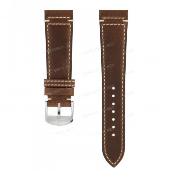 Ремешок для часов Breitling 24/20 мм, коричневый, кожа, XL, без замка