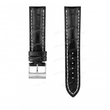Ремешок для часов Breitling 22/20 мм, черный, кожа, L, без замка