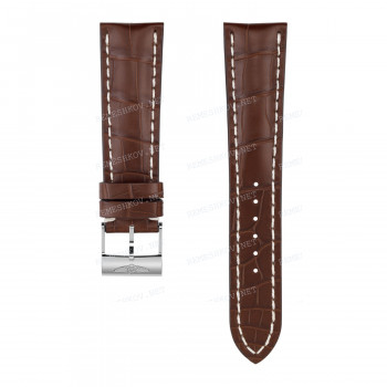 Ремешок для часов Breitling 24/20 мм, коричневый, кожа, L, без замка