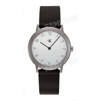 Ремешок для часов Calvin Klein K0312, 8/8 мм, черный, теленок, лаковый, длинный, стальная пряжка, cK Minimal MIDSIZE (CK3)
