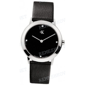 Ремешок для часов Calvin Klein K0351, 18/18 мм, черный, теленок, стальная пряжка, cK Minimal GENT (CK3)
