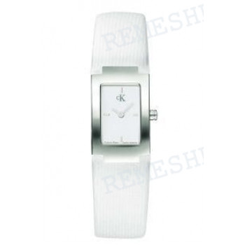 Ремешок для часов Calvin Klein K0421, 16/14 мм, белый, сатин, с вырезом, стальная пряжка, cK Dress LADY (CK4)