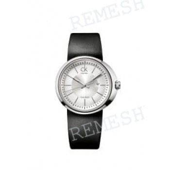 Ремешок для часов Calvin Klein K0H23, 21/18 мм, черный, теленок, интегрированный, стальная пряжка, ck Trust LADY (K0H)