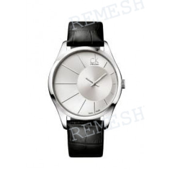 Ремешок для часов Calvin Klein K0S21, 22/20 мм, черный, имитация крокодила, стальная пряжка, DELUXE (K0S)