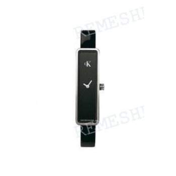 Ремешок для часов Calvin Klein K1012, 8/8 мм, черный, теленок, лаковый, стальная пряжка, cK Duality MIDSIZE