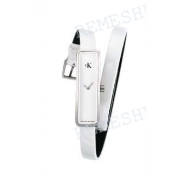 Ремешок для часов Calvin Klein K1012, 8/8 мм, белый, теленок, длинный, стальная пряжка, cK Duality MIDSIZE