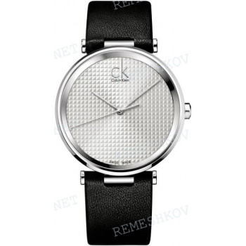 Ремешок для часов Calvin Klein K1S21, 21/20 мм, черный, теленок, с вырезом, стальная пряжка, cK Sight GENT (CK1S)