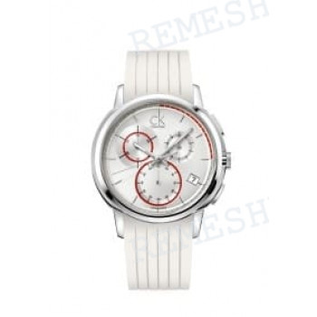 Ремешок для часов Calvin Klein K1V27, 22/19 мм, белый, резиновый, интегрированный, стальная клипса, cK Drive CHRONO (K1V)