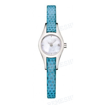 Ремешок для часов Calvin Klein K2723, 6/6 мм, голубой, имитация ящерицы, интегрированный, стальная пряжка, cK Mini LADY (CK27)