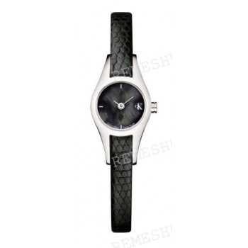 Ремешок для часов Calvin Klein K2723, 6/6 мм, черный, имитация ящерицы, ребра жесткости, стальная пряжка, cK Mini LADY (CK27)