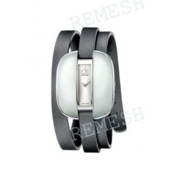 Ремешок для часов Calvin Klein K2E23, 9/9 мм, серый, сатин, длинный, стальная пряжка, cK Treasure LADY (K2E)