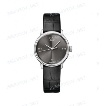 Ремешок для часов Calvin Klein K2Y21, K2Y2X, 20/20 мм, черный, имитация крокодила, стальная пряжка, cK Accent GENT (K2Y)