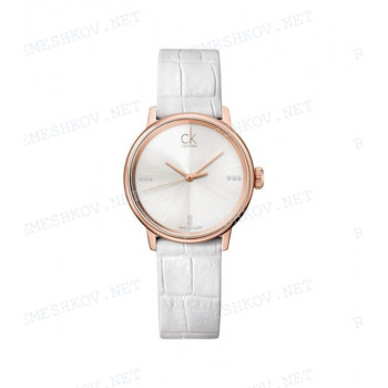 Ремешок для часов Calvin Klein K2Y21, K2Y2X, 20/20 мм, белый, имитация крокодила, розовая пряжка, cK Accent GENT (K2Y)
