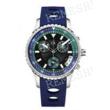Ремешок для часов Calvin Klein K3217, 20/18 мм, SILICONE STRAP CK32 CHR G BLUE BR