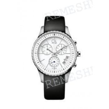 Ремешок для часов Calvin Klein K3217, 20/18 мм, черный, теленок, ребра жесткости, стальная пряжка, cK Challenge CHRONO GENT (CK32) N/A