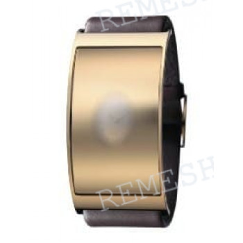 Ремешок для часов Calvin Klein K3425, 28/28 мм, темно-коричневый, теленок, желтая пряжка, cK Flash LADY/LADY (CK34)