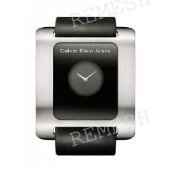 Ремешок для часов Calvin Klein K3715, 31/31 мм, черный, теленок, стальная пряжка, CKJ Reflection LADY (CK37)